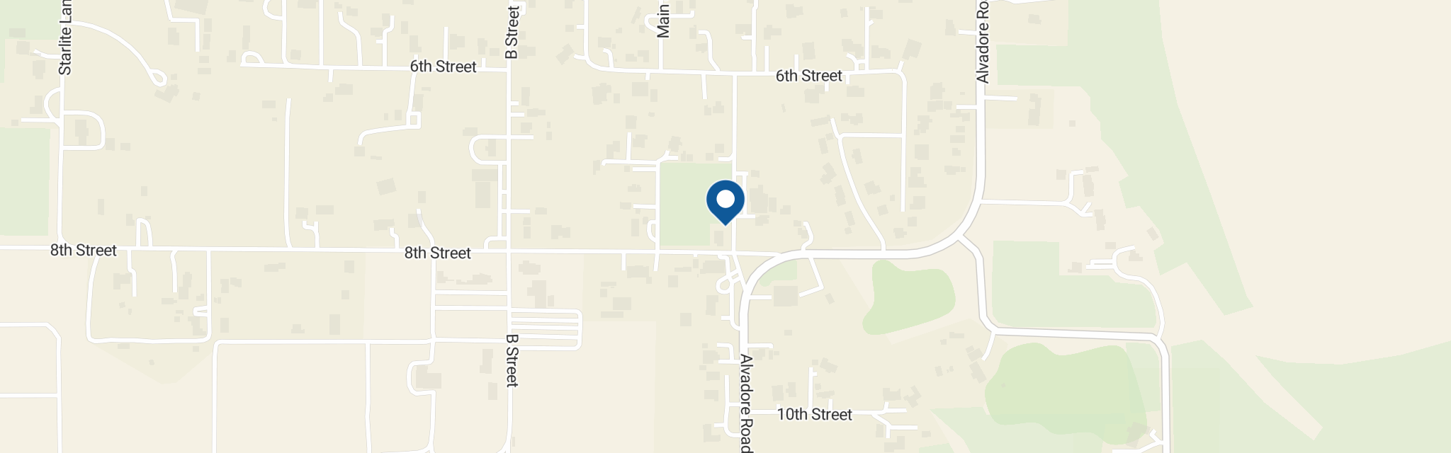 Map of the Alvadore Post Office at 90828 Railroad St Alvadore OR 97409