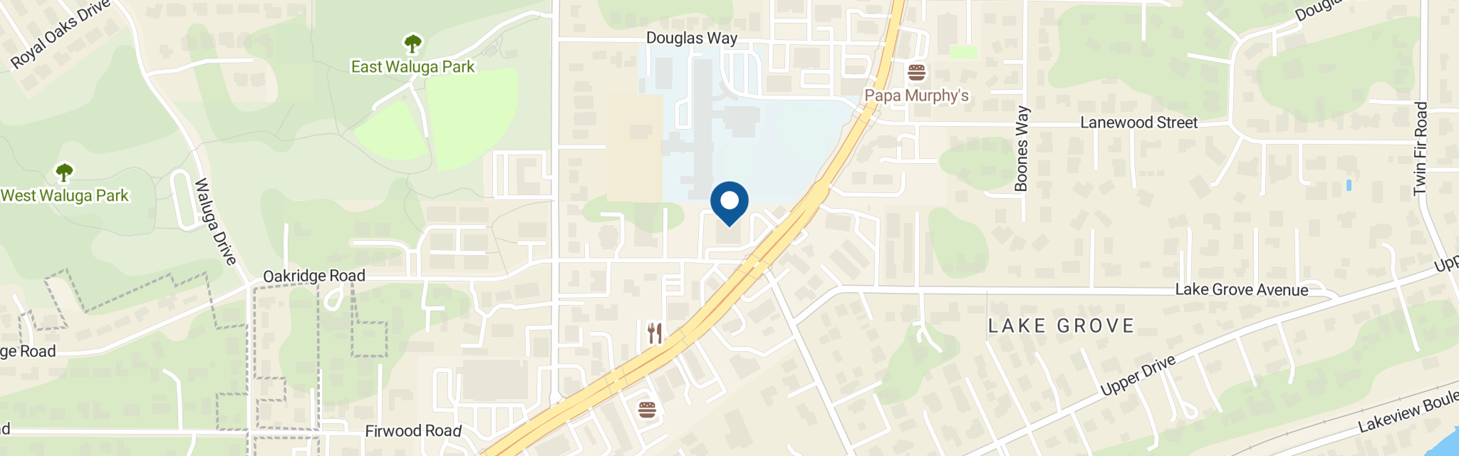 Map of the Lake Oswego Post Office at 15875 Boones Ferry Rd Lake Oswego OR 97035