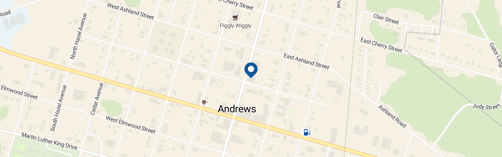 Map of the Andrews Post Office at 102 N Morgan Ave Andrews SC 29510