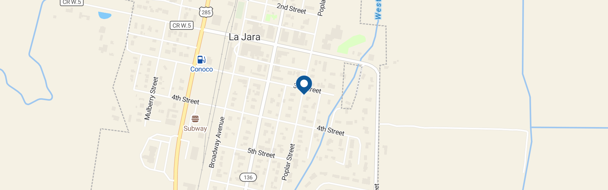 Map of the Alamosa Post Office at 505 3rd St Alamosa CO 81101