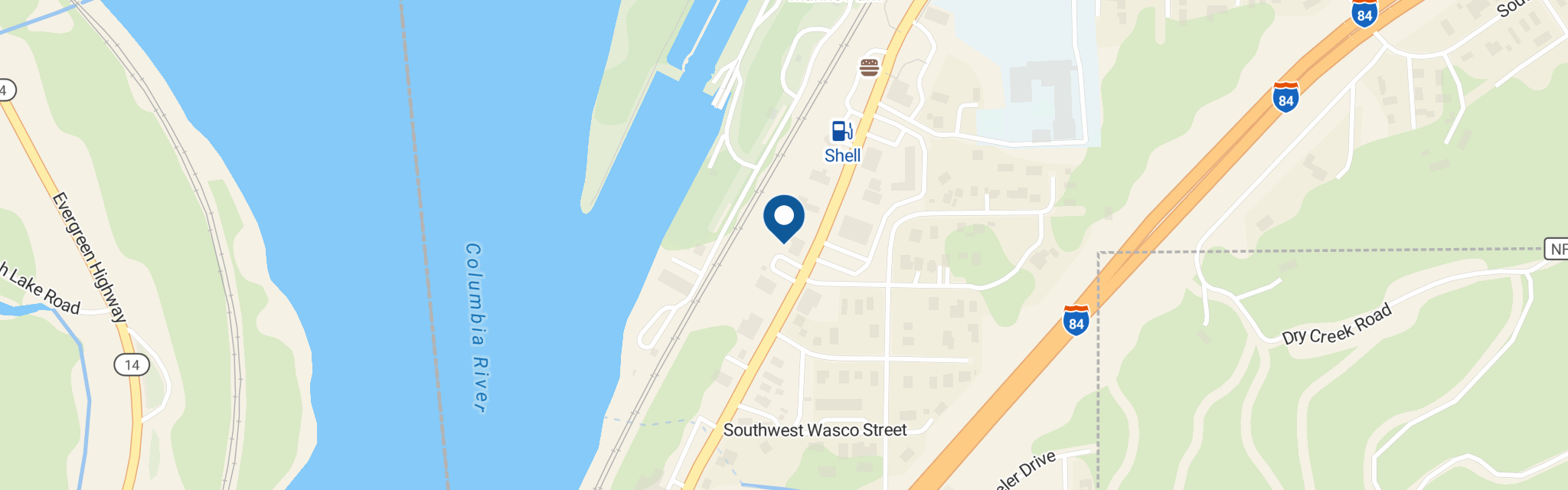 Map of the Cascade Locks Post Office at 461 Nw Wanapa St Cascade Locks OR 97014