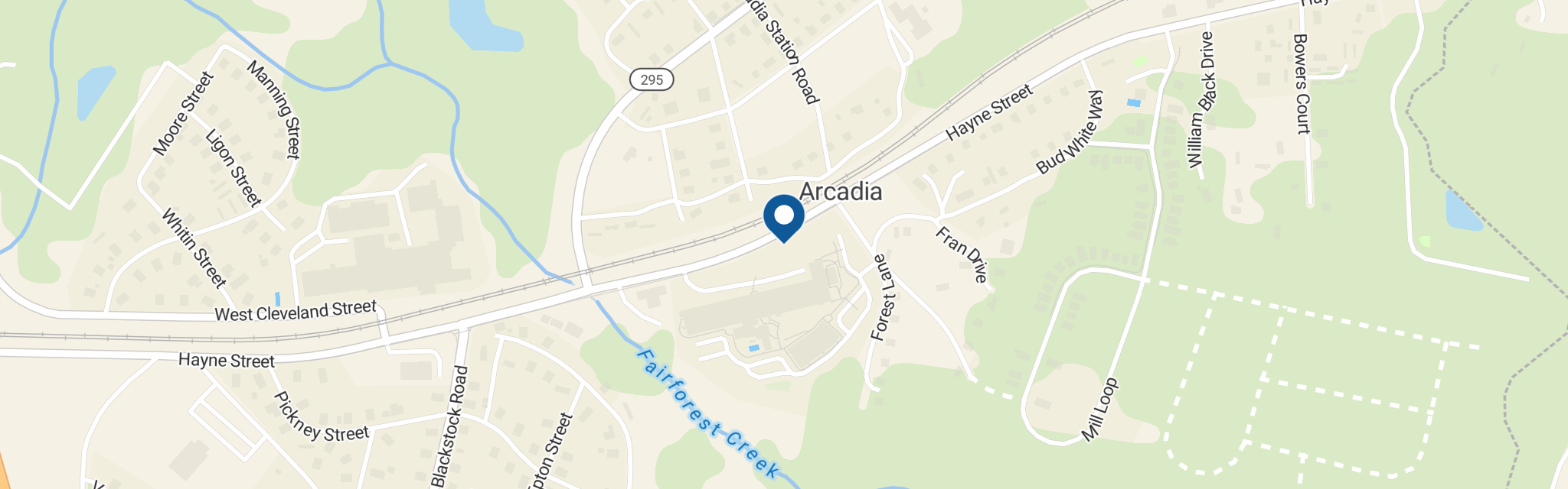 Map of the Arcadia Post Office at 1893 Hayne St Arcadia SC 29320